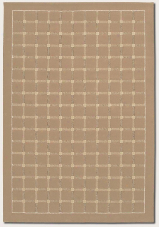 9'2&quot X 12'6&quot Area Rug Grid Pattern In Sahara Tan Color