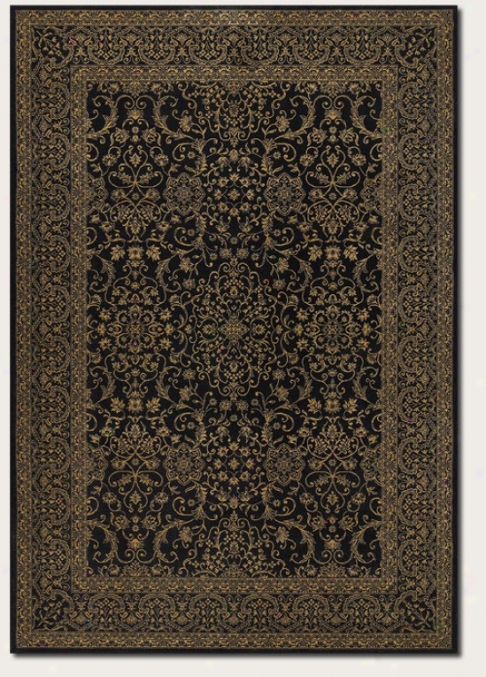 9'2&quot X 12'6&quot Area Rug Persian Floral Pattern In Black