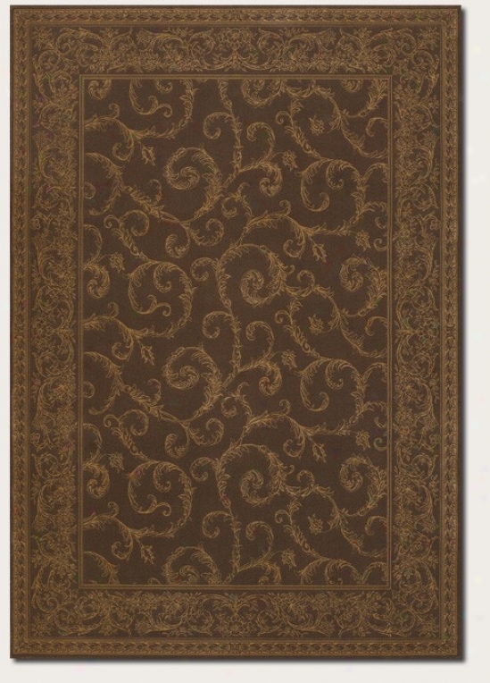 9'2&quot X 12'6&quog Area Rug Traditional Scroll Pattern In Cocoa