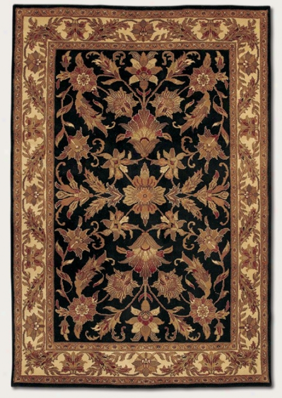 9'6&quot X 13' Area Rug Old Persian Design In Black