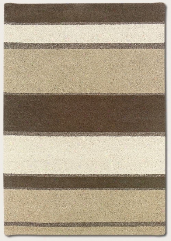 9'6&quot X 13 ' Area Rug Side  Crafted Striped Design In Linen Beige