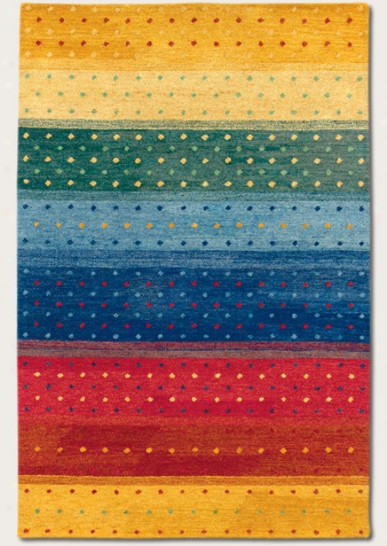 9'6&quot X 13'6&quot Area Rug Striped Pattern In Rainbow Color