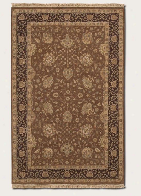 9'6&quot X 13'9&quot Area Rug Greek  Persian Pattern In Brown