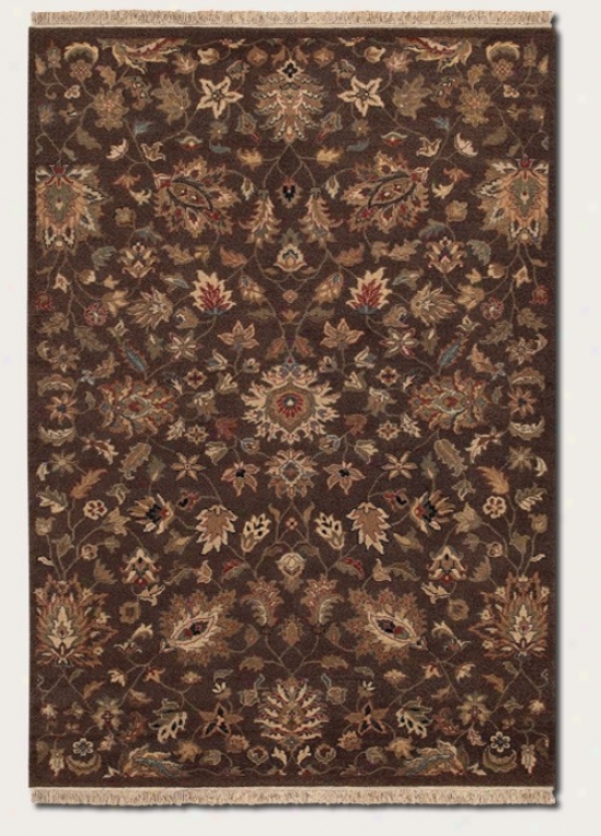 9'6&quot X 13'9&quot Area Rug Floral Pattern In Cocoa Color