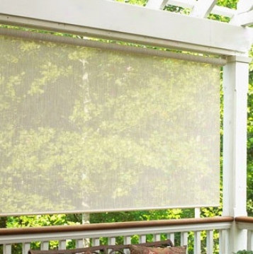 96"w Window Sun Shade In Sand Color Fabric
