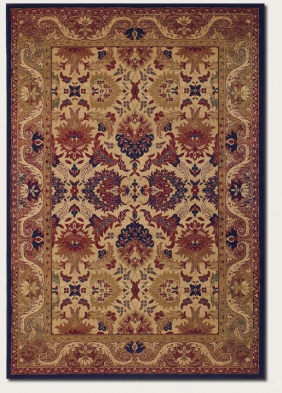 9'8&quot X 13'1&quot Area Rug Persian Floral Pattern In Cream And Navy