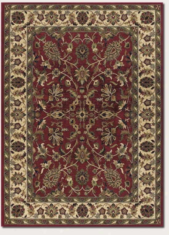 9'8&quot X 13'1&quot Area Rug Persian Floral Figure In Red And Cream