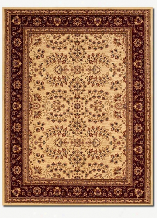 9'8&quot X 13'1&quot Traditional Pdrsian Floral Motifs Cream Area Rug