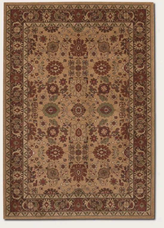 9'9&quot X 13' Area Rug Persian Pattern In Tan And Chocolate