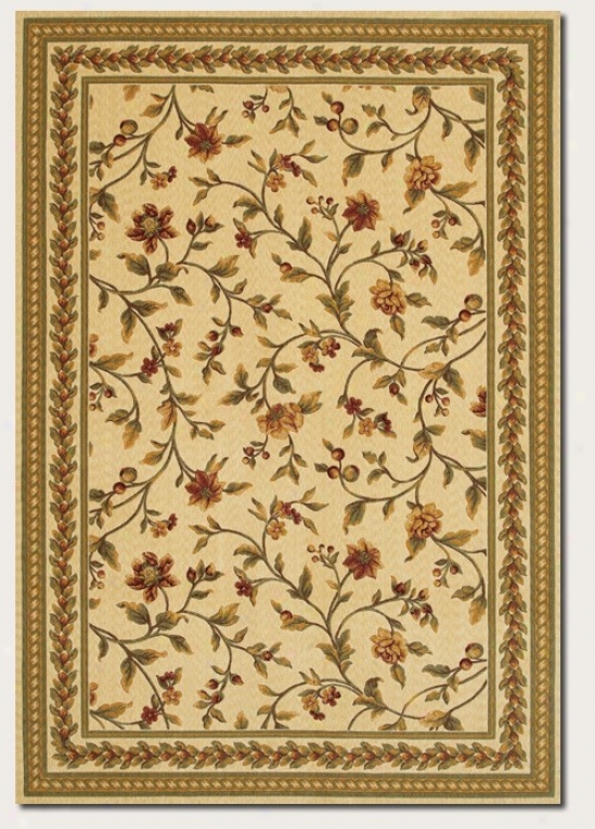 9'9&quot X 13'9&quot Area Rug Hand Crafted Vintage Floral Design In Linen Beige