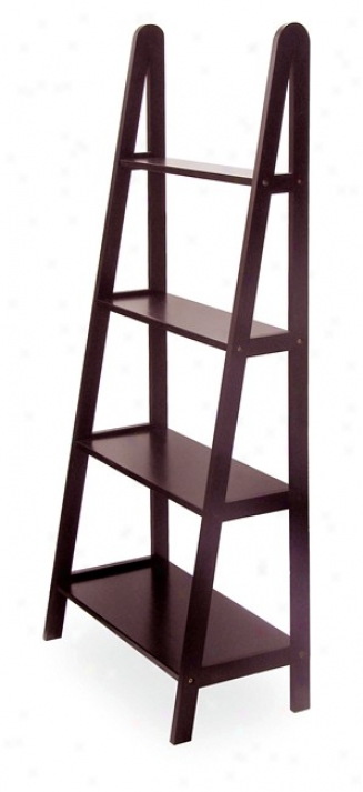 A-frame Design Espresso Finish 4tier Shelf Bookcase