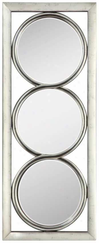 Accent Beveled Wall Mirror In Silver Finish