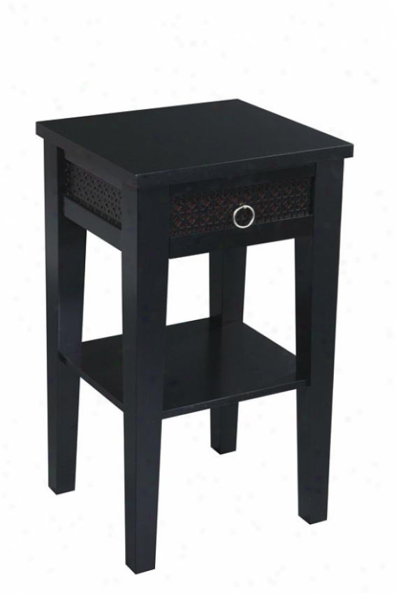 Accent Side Index With Drawer In Mourning Finish