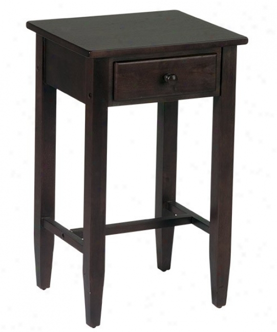 Accet Side Table With Drawer In Espresso Finish