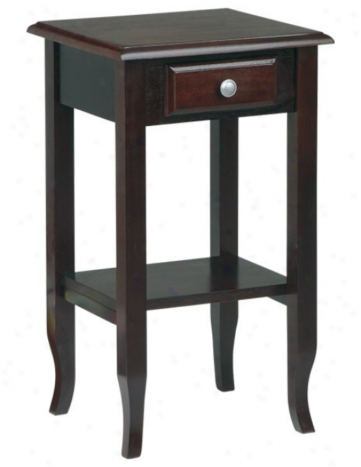 Accent Side Table With Drawer In Merlot Finish