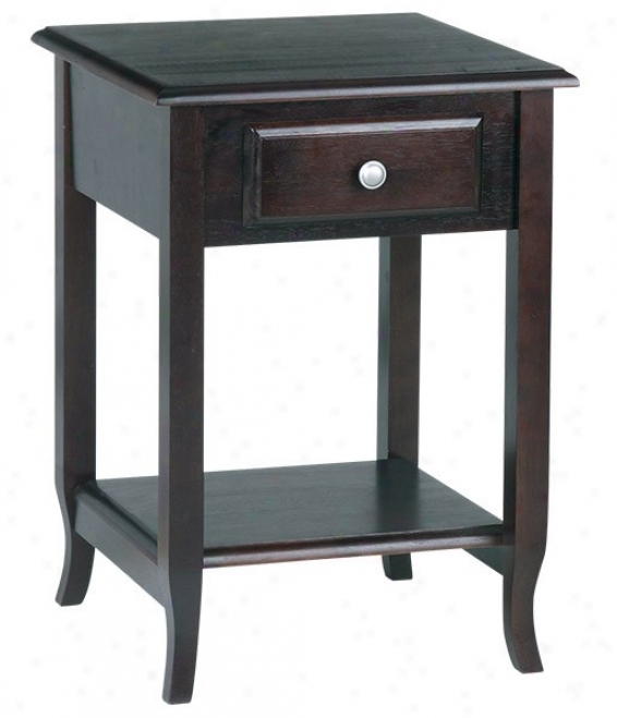 Accent Table By the side of Drawer In Merlot Finish