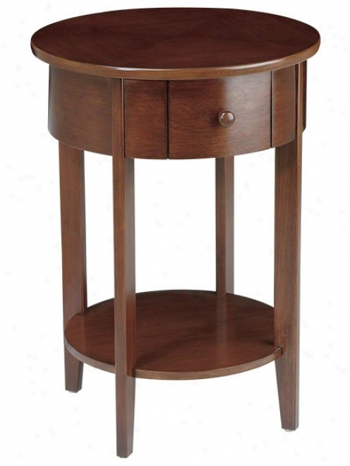 Accent Table With Drawer In Walnut Finishh