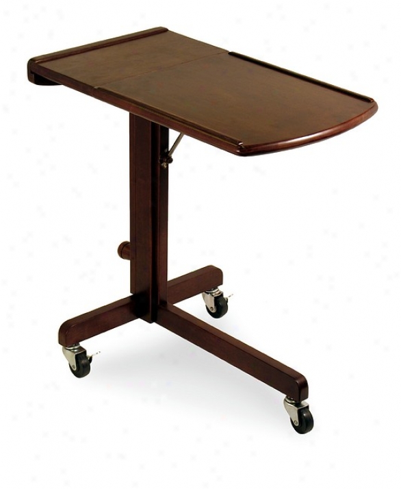 Adjustable Height Swing Top Portable Laptop Cart Desk