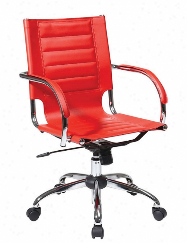 Adjustable Office Chairman Ib Red Leatherette