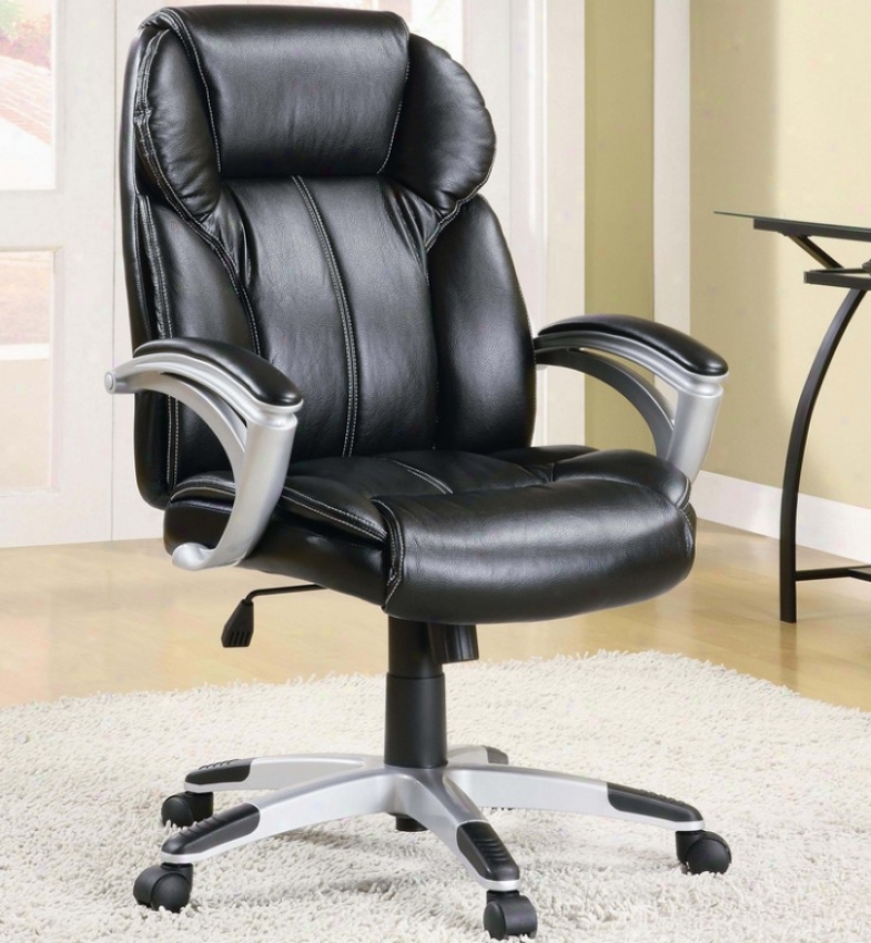 Adjustable Office Chair With Aeriform fluid Lift In Black Leather Like