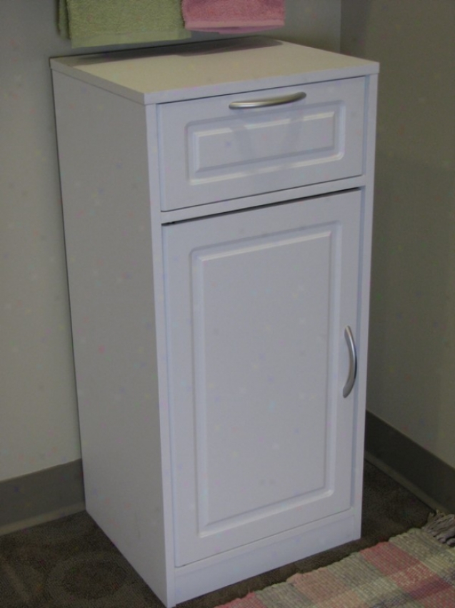 Bathroom Cabinet With Adjustable Shelf In White Finish