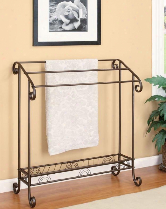 Bathroom Metal Towel Heighten In Dark Bronze Finish