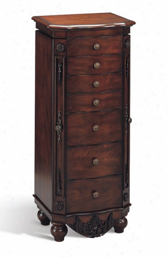 Beautiful Deep Brown Finish Deluxe Jewels Armoire