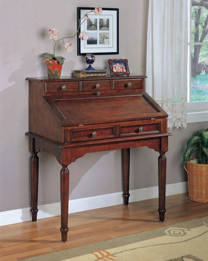 Beautifl Wood Secretary Office Desk Table W/storage Drawers