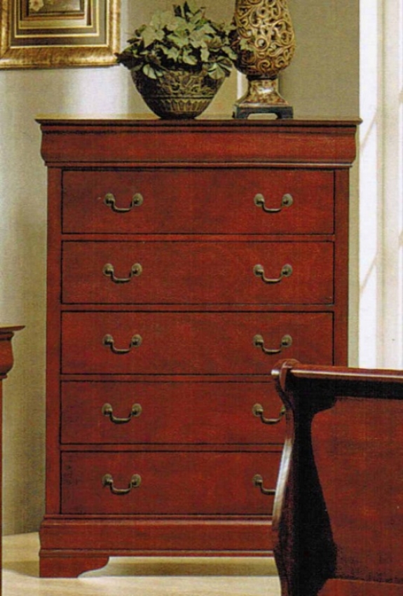 Bedroom Chest Louis Phillipe Style In Cherry Finish