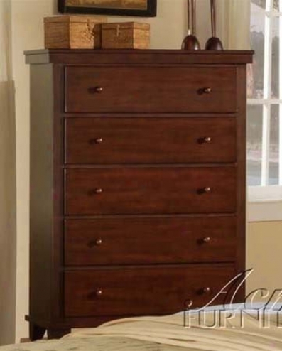 Bedroom Chest With Ball Handles In Cherry Finish