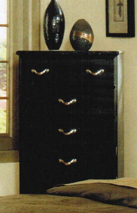 Bedroom Chest With Faux Marble Top In Black Finish