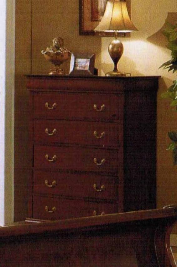 Bedroom Breast With Storage Drawers - Cherry Brown
