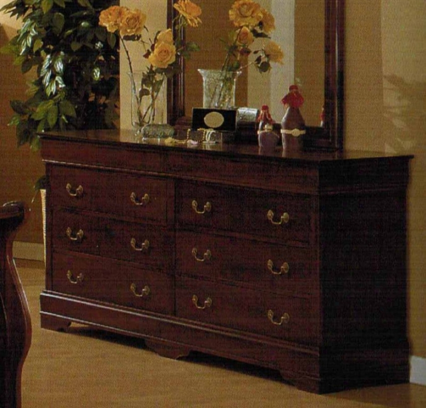 Bedroom Dresser With Storage Drawers - Cherry Brown