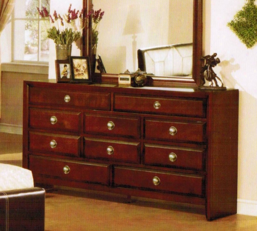 Bedroom Dreaser With Storage Drawers - Light Cherry Finish