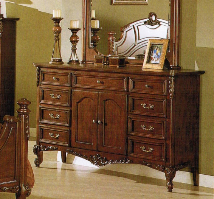 Bedroom Dresser With Stkrage Drawers - Medium Brown