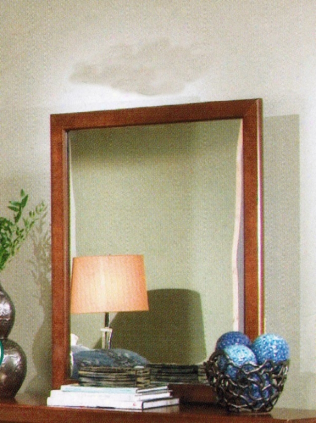 Bedroom Mirror Contemporary Style In Brown Cherry Finihs