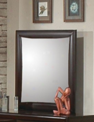 Bedroom Mirror Contemporary Style In Cappuccino Finish