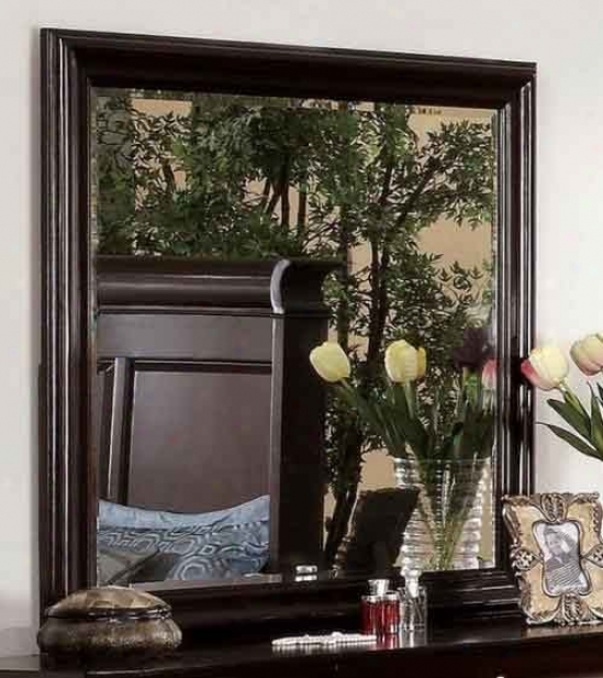 Bedroom Mirror Contempoarry Style In Espresso Finish