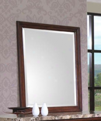 Bedroom Mirror Contemporary Style In Mahogajy Finish