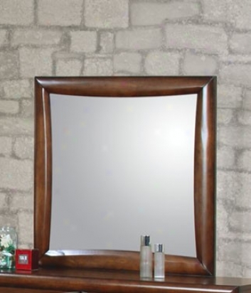 Bedroom Mirror Contemporary Style In Warm Brown Finish