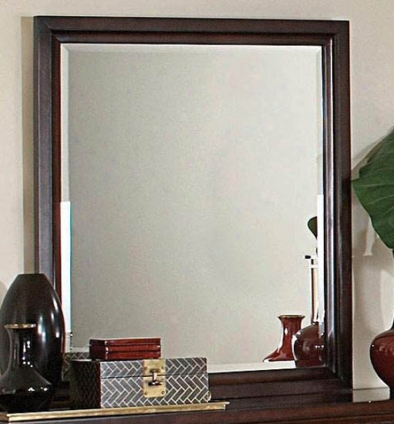 Bedroom Mirror In Dark Mahogany Finish