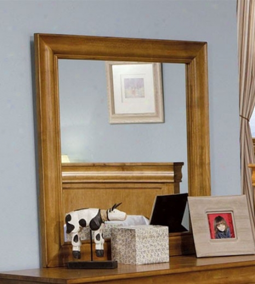 Bedroom Mirror Louis Philippe Style In Light Brown Finish