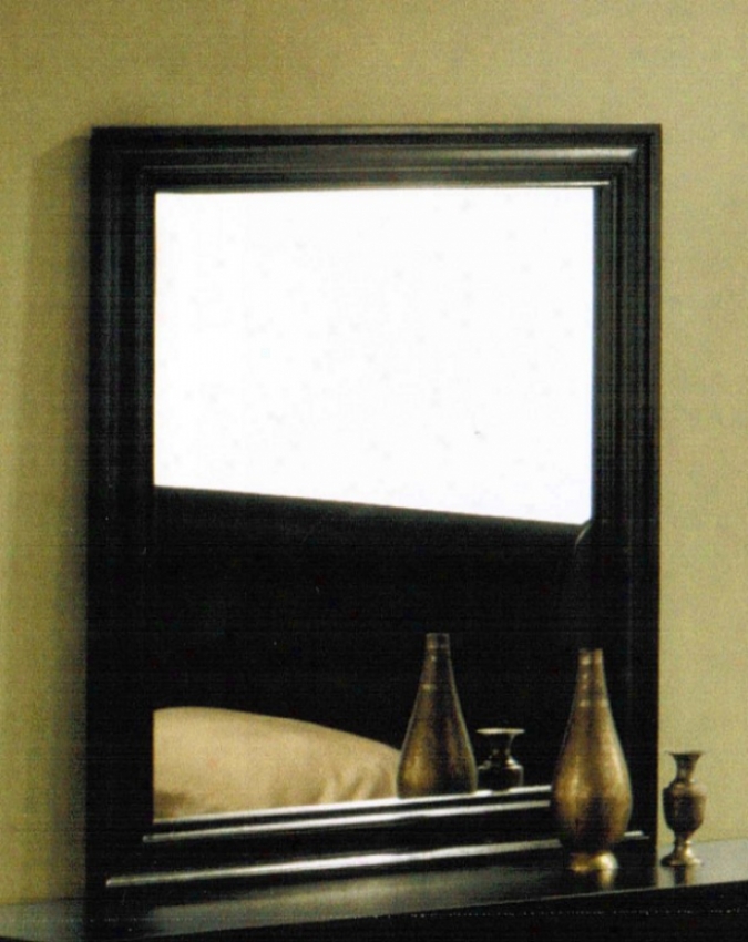 Bedroom Mirror Louis Phillipe Gnomon  In Black Polish