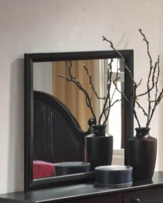 Bedroom Mirror Transitional Style In Black Finish