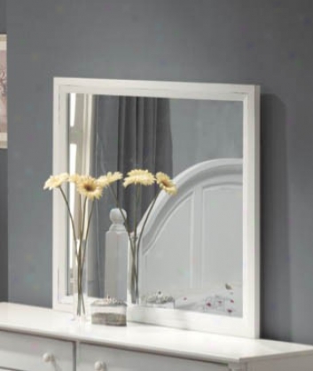 Bedroom Mirror Transitional Style In White Finish