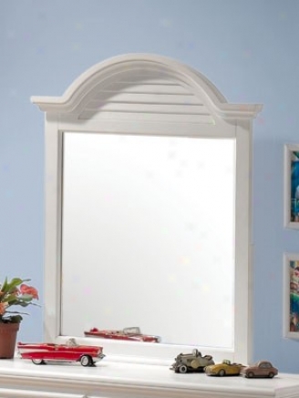 Bedroom Mirror With Shutter Design In White Finish