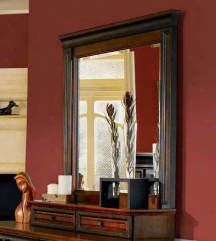 Bedroom Mirror With Storage Drawers In Two-tone Finish