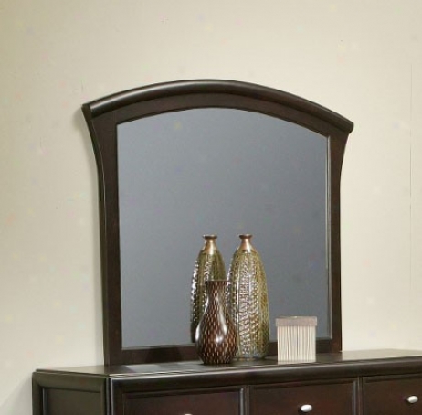 Bedroom Mirror By the side of Forest Frame And Arched Chief In Dark Merlot Finish