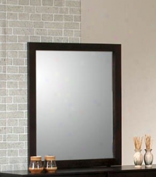 Bedroom Reflector With Wooden Frame In Cappuccnio Finish