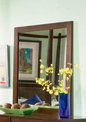 Bedroom Mirror With Wooden Frame In Walnut End